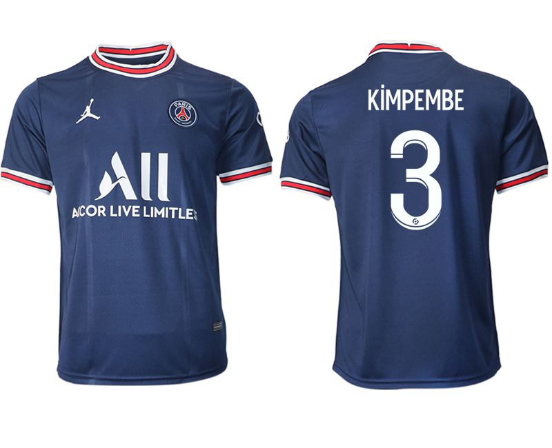 Men 2021-2022 Club Paris St German home aaa version blue #3 Soccer Jersey->paris st german jersey->Soccer Club Jersey